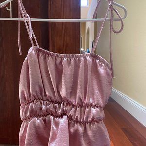 Pink Satin Top
